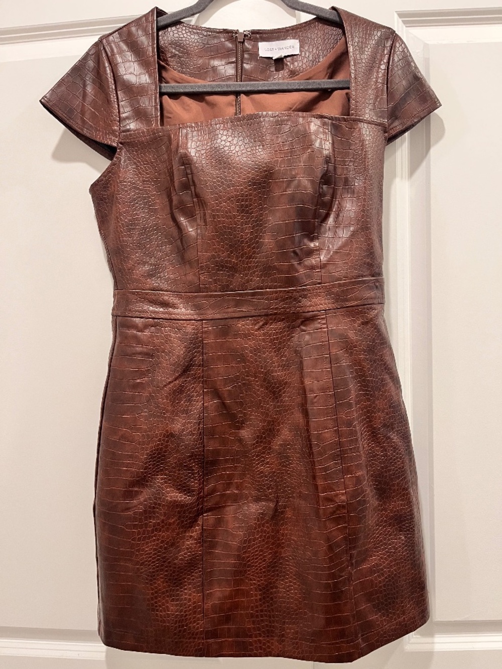 Brown gator skin dress, dress up sexy or make for the office